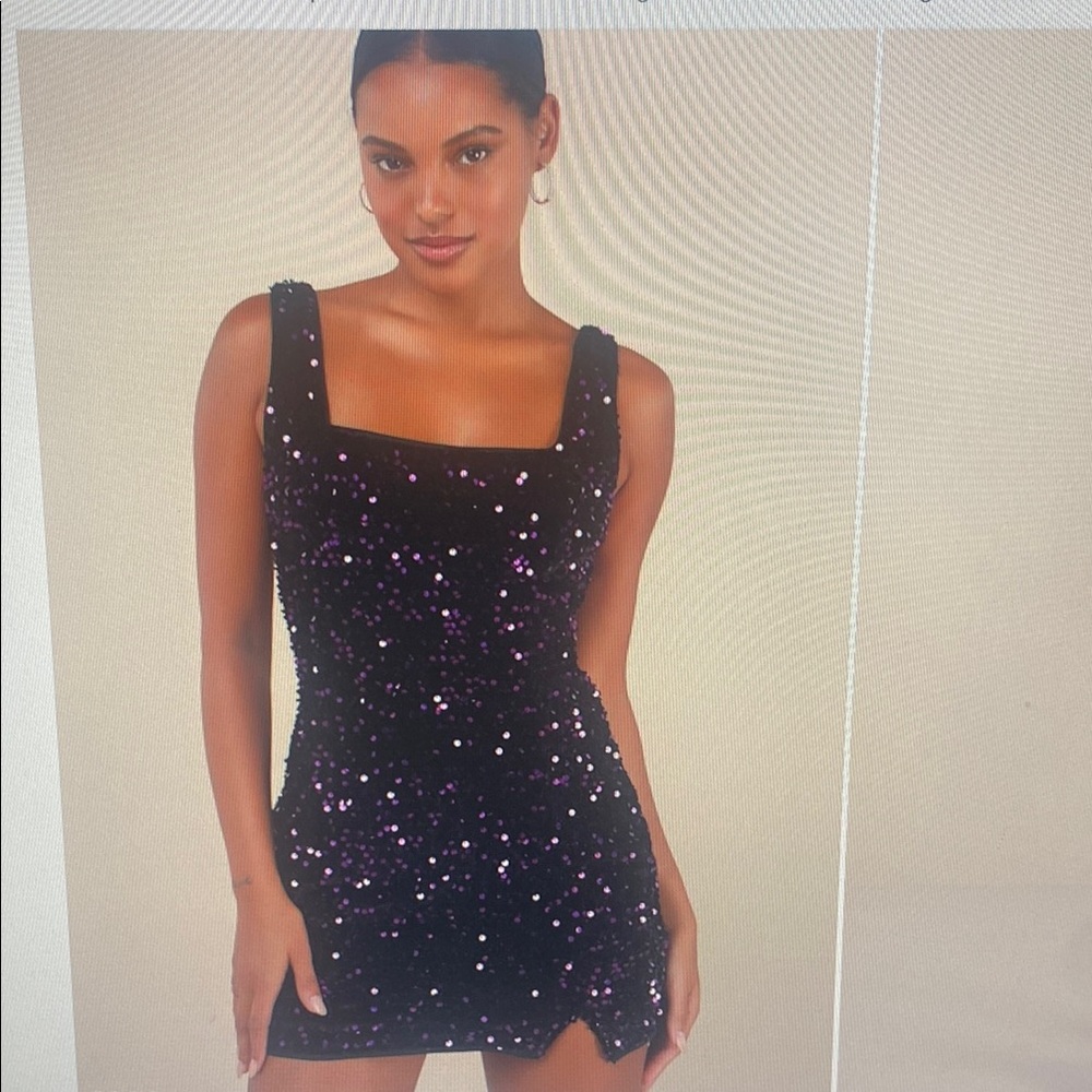 Lulu's Black and Purple Mini Dress